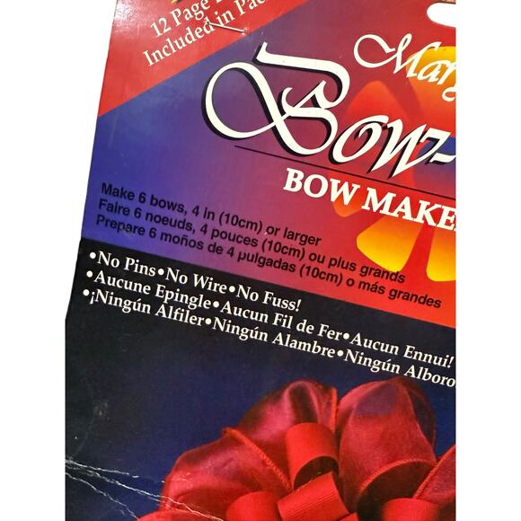 Vintage 90s Mary Ann's Bow-Rific Bow Maker Form Kit Starter Set Fiber Crafts - Picture 3 of 9